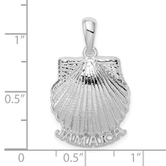 De-Ani Sterling Silver Rhodium-Plated Polished Jamaica Scallop Shell Pendant