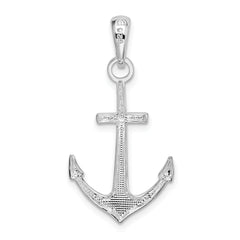 De-Ani Sterling Silver Rhodium-Plated Polished Anchor Pendant