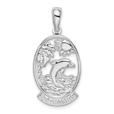 De-Ani Sterling Silver Rhodium-Plated St. Thomas Dolphin Sunset Pendant