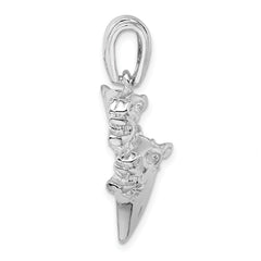 De-Ani Sterling Silver Rhodium-plated Polished Double Horse Head Pendant