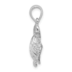 De-Ani Sterling Silver Rhodium-Plated Polished Sea Turtle Pendant