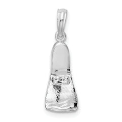 De-Ani Sterling Silver Rhodium-plated Polished 3D Scuba Flipper Pendant