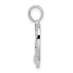 De-Ani Sterling Silver Rhodium-plated #1 Grandma in Heart Pendant