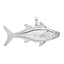 Skipjack Tuna Fish Pendant in Sterling Silver, 27mm Textured - Sophia Jewelers