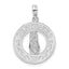 De-Ani Sterling Silver Rhodium-Plated Pentwater Michigan Circle with Flip Flop Pendant