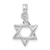 De-Ani Sterling Silver Rhodium-plated Polished 3D Cut-Out Star of David Pendant