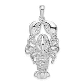 De-Ani Sterling Silver Rhodium-Plated Polished Maine Lobster Pendant