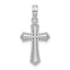 De-Ani Sterling Silver Rhodium-plated Polished Beaded Passion Cross Pendant