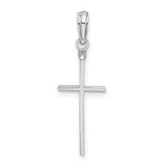 De-Ani Sterling Silver Rhodium-Plated Polished Thin Latin Cross Pendant