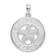 De-Ani Sterling Silver Rhodium-Plated Polished Sanibel Circle with Starfish Pendant
