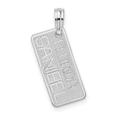De-Ani Sterling Silver Rhodium-Plated Small Florida Sanibel License Plate Pendant