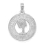De-Ani Sterling Silver Rhodium-Plated Charleston Circle with Palm Tree Pendant