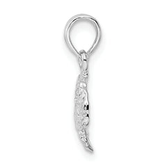 De-Ani Sterling Silver Rhodium-Plated Polished Blue Crab Pendant