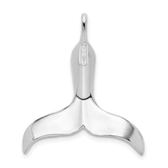 De-Ani Sterling Silver Rhodium-Plated Polished 3D Whale Tail Pendant
