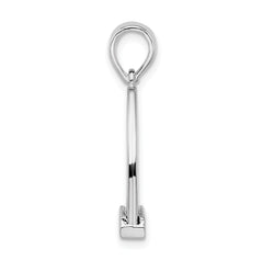 De-Ani Sterling Silver Rhodium-plated Polished 3D Large Horse Stirrup Pendant