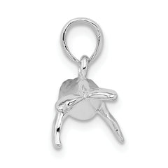 De-Ani Sterling Silver Rhodium-Plated Polished 3D Humpback Whale Pendant