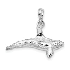 De-Ani Sterling Silver Textured 3D Killer Whale Pendant