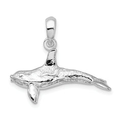 De-Ani Sterling Silver Textured 3D Killer Whale Pendant