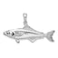 Cobia Fish Pendant in Sterling Silver, 21mm Textured - Sophia Jewelers