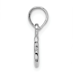 De-Ani Sterling Silver Rhodium-plated Polished 3D Mini Anchor Pendant