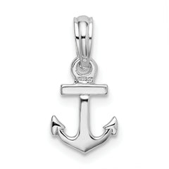 De-Ani Sterling Silver Rhodium-plated Polished 3D Mini Anchor Pendant