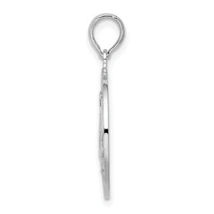 De-Ani Sterling Silver Rhodium-Plated Mystic Connecticut Circle with Sailboat Pendant