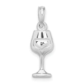 De-Ani Sterling Silver Rhodium-Plated Polished Wine Glass Pendant