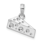 De-Ani Sterling Silver Rhodium-Plated Polished Cheese Wedge Pendant