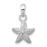 De-Ani Sterling Silver Rhodium-Plated Polished Starfish Pendant