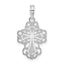 De-Ani Sterling Silver Rhodium-Plated Polished Fancy Lacy Cross Pendant