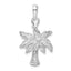 De-Ani Sterling Silver Rhodium-Plated Polished Palm Tree Pendant