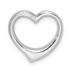 De-Ani Sterling Silver Rhodium-plated Polished 3D Solid Floating Heart Pendant