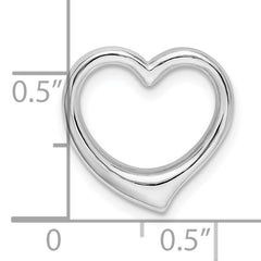 De-Ani Sterling Silver Rhodium-plated Polished 3D Solid Floating Heart Pendant