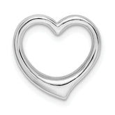 De-Ani Sterling Silver Rhodium-plated Polished 3D Solid Floating Heart Pendant