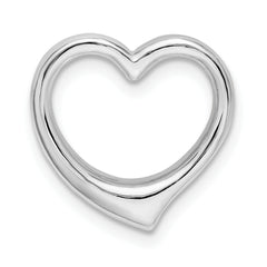 De-Ani Sterling Silver Rhodium-plated Polished 3D Solid Floating Heart Pendant