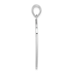 De-Ani Sterling Silver Rhodium-Plated Textured Cross Shield Joshua 1:9 Reverse Pendant