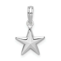De-Ani Sterling Silver Rhodium-Plated Polished 3D Star Pendant