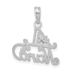 De-Ani Sterling Silver Rhodium-plated Polished #1 NANA Pendant