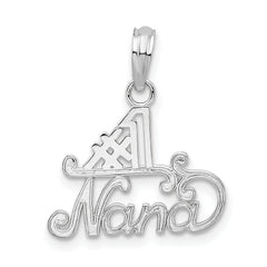 De-Ani Sterling Silver Rhodium-plated Polished #1 NANA Pendant