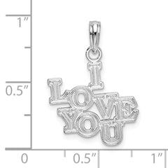 De-Ani Sterling Silver Rhodium-plated Polished I LOVE YOU Pendant