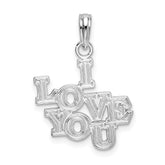 De-Ani Sterling Silver Rhodium-plated Polished I LOVE YOU Pendant