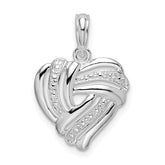 De-Ani Sterling Silver Rhodium-plated Polished Wrap Design Heart Pendant