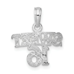 De-Ani Sterling Silver Rhodium-plated Polished SWEET 16 Pendant