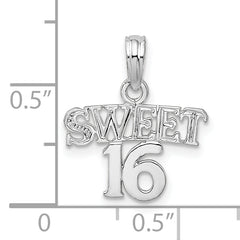 De-Ani Sterling Silver Rhodium-plated Polished SWEET 16 Pendant