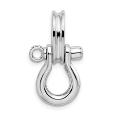 De-Ani Sterling Silver Rhodium-Plated 3D Medium Shackle Link with Pulley Pendant