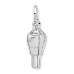 De-Ani Sterling Silver Rhodium-Plated Polished 3D Swivel with Shackle Bail Pendant