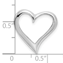 De-Ani Sterling Silver Rhodium-Plated Polished Large Floating Heart Pendant