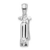 De-Ani Sterling Silver Rhodium-Plated 3D Single Scuba Tank with Hose Pendant