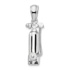 De-Ani Sterling Silver Rhodium-Plated 3D Single Scuba Tank with Hose Pendant