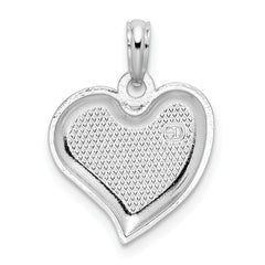 De-Ani Sterling Silver Rhodium-Plated Polished Teardrop Heart Pendant